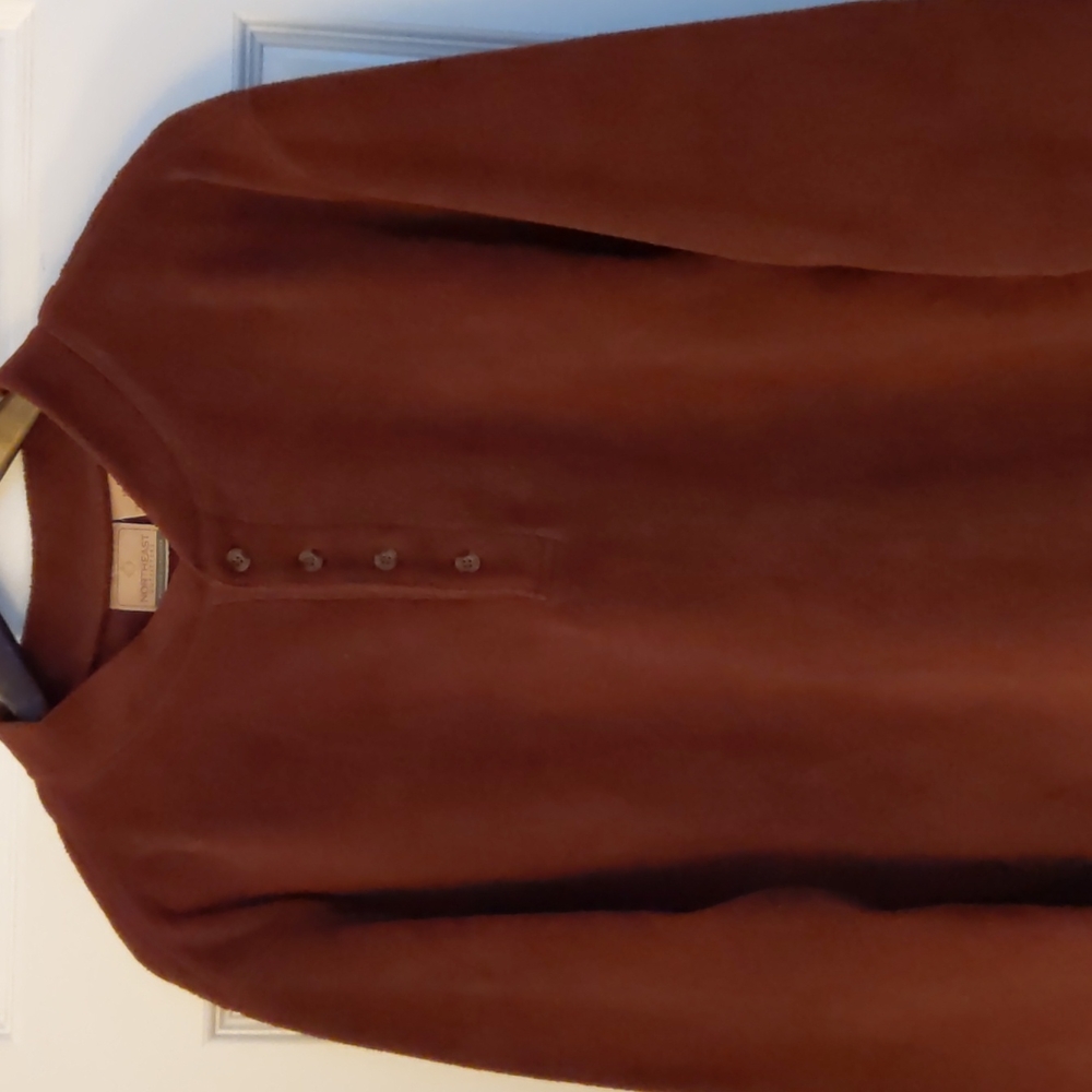 Sz.M Maroon Fleece Shirt, Long-sleeve